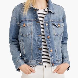 J Crew Eco Denim Jean Jacket Pockets | Sz L